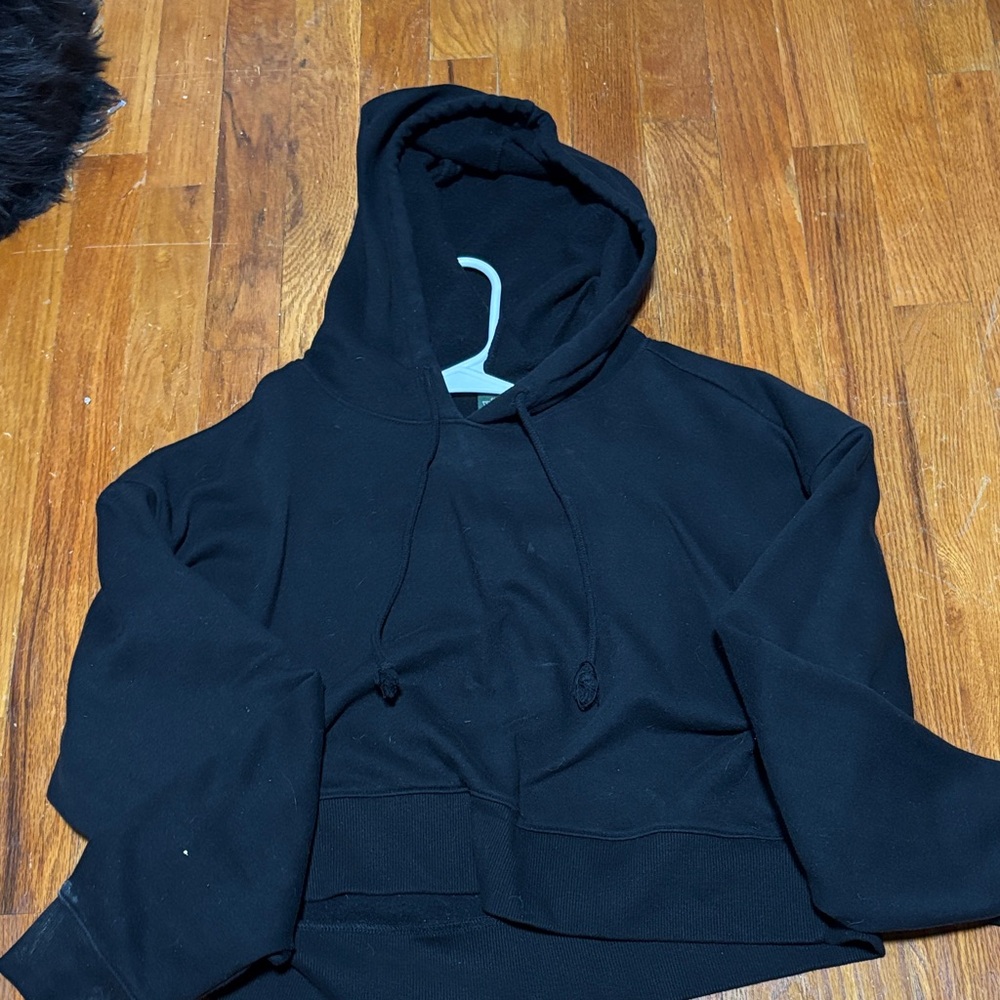 wild fable Black Men's Cropped Pullover Hoodie